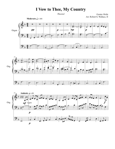 I Vow to Thee, My Country (arr. RobertSWallace2)