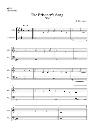 The Prisoner's Song (arr. Wesley S. SIlva)