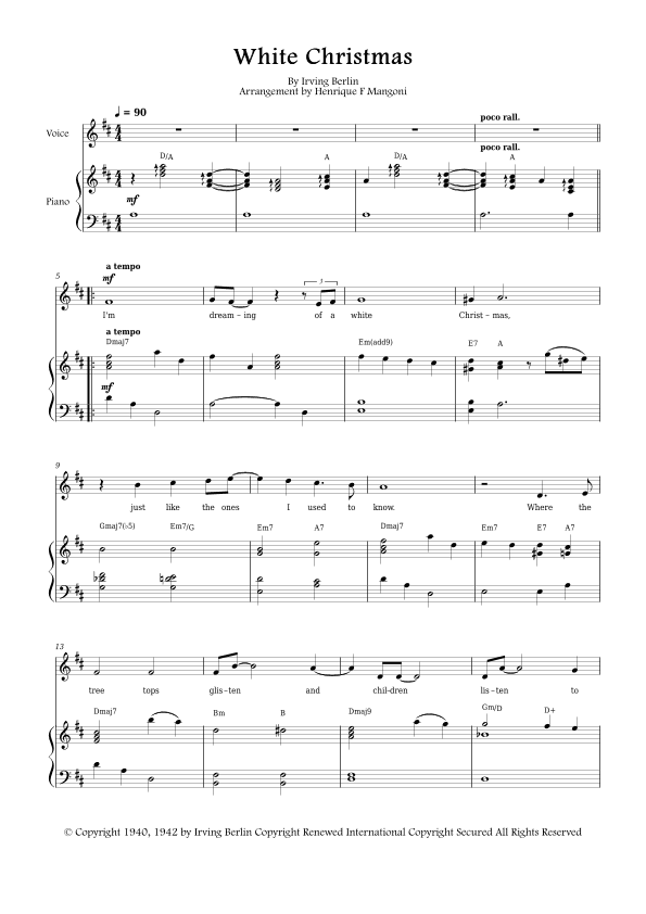 White Christmas (arr. Henrique F Mangoni)