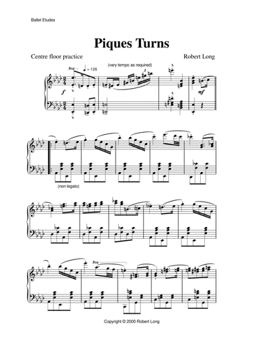 Ballet Piano Sheet Music for Piques