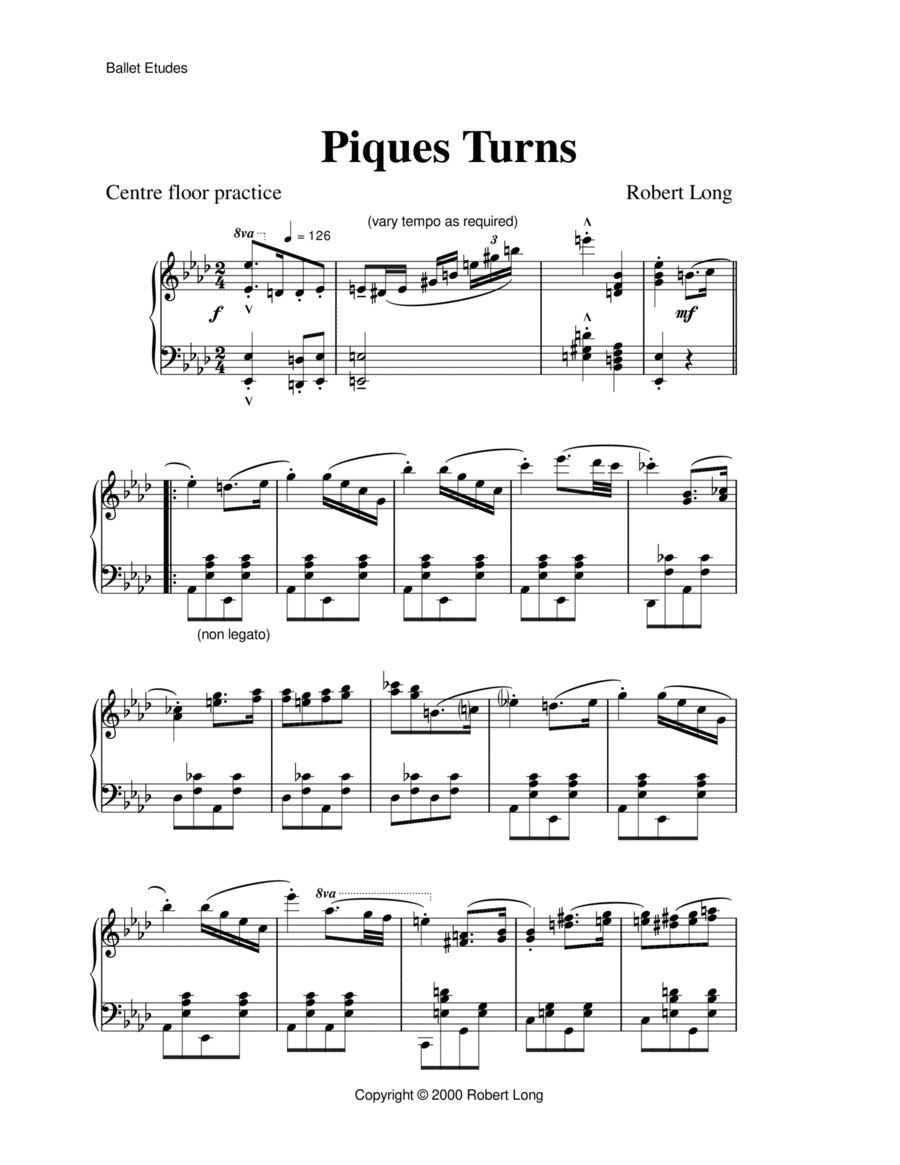 Ballet Piano Sheet Music for Piques