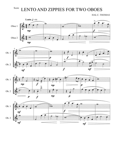 Lento and Zippies for two Oboes
