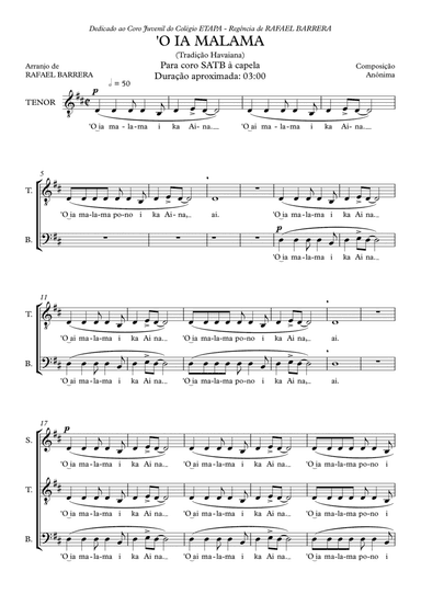 O IA MALAMA (arr. Rafael Barrera)
