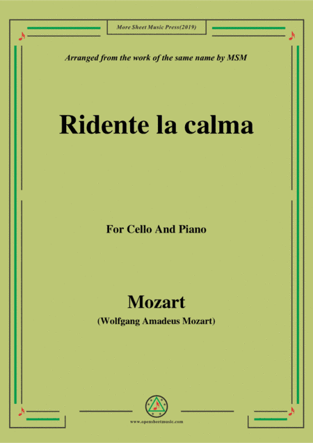 Mozart-Ridente la calma,for Cello and Piano (arr. MSM)