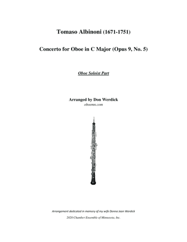 Concerto for Oboe in C Major, Op. 9 No. 5 (arr. Don Werdick (1946 - ))
