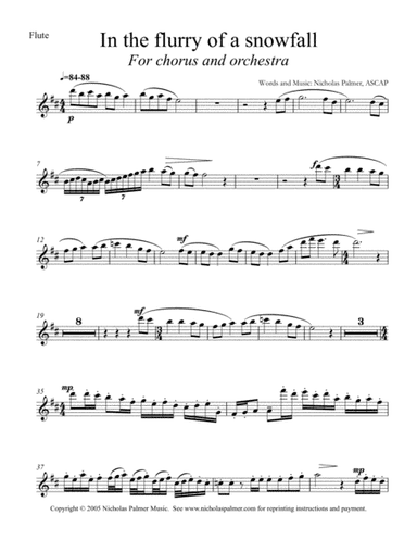 In the flurry of a snowfall - Full orchestra version - parts (including piano/vocal score)