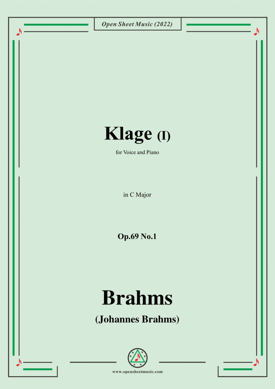 Brahms-Klage I,Op.69 No.1 in C Major (arr. Open Cloud)