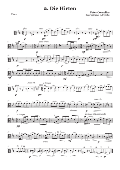 Peter Cornelius Weihnachtslieder - 2. Die Hirten Viola (arr. Sabine Fenske)