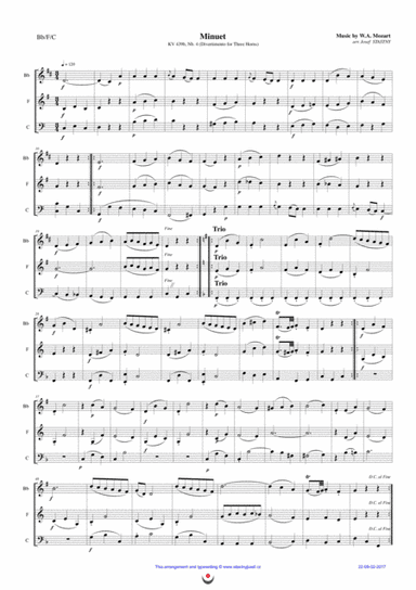 Menuet (from Divertimento for Three Horns) (arr. Josef STASTNY)