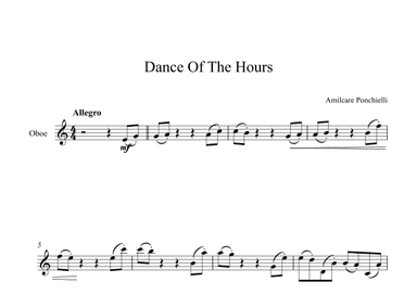 Dance Of The Hours - Amilcare Ponchielli (Oboe) (arr. Digital Book Music)