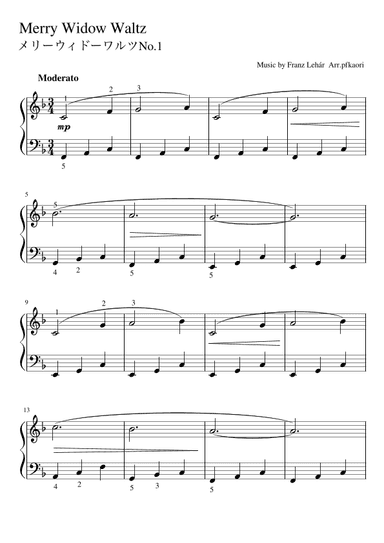 "Merry Widow Waltz No.1" (Fdur) (arr. pfkaori)