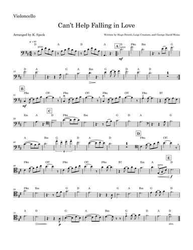 Can't Help Falling In Love (arr. K. Speck)