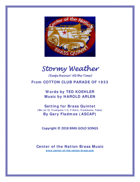 Stormy Weather (keeps Rainin' All The Time) (arr. Gary Fladmoe (ASCAP))