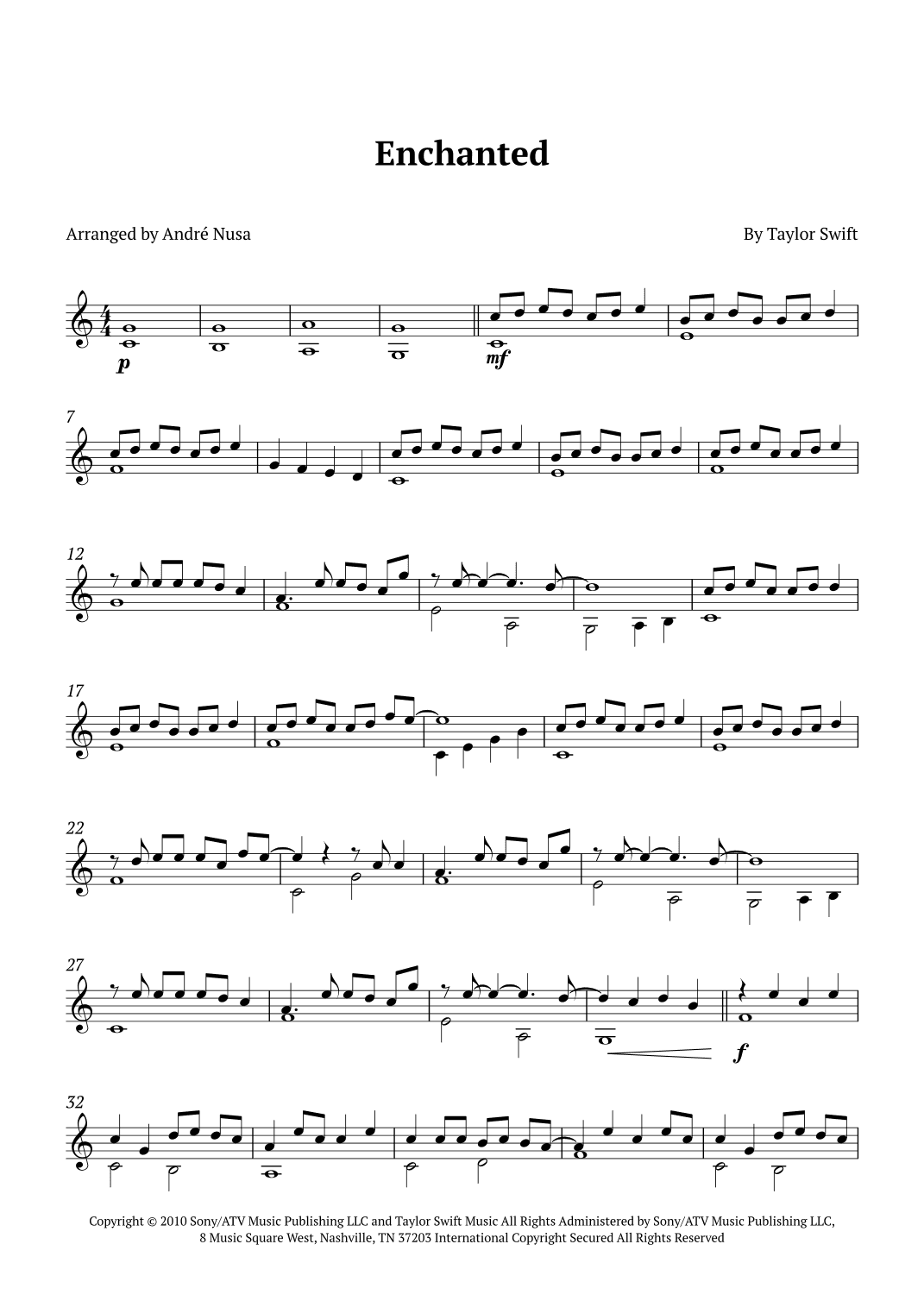 Enchanted (arr. André Nusa)
