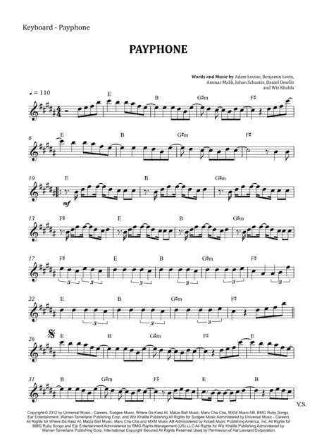 Payphone (arr. Marcelo Onetta Fermiano)