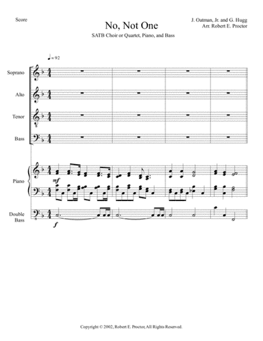 No, Not One (arr. Robert E. Proctor)