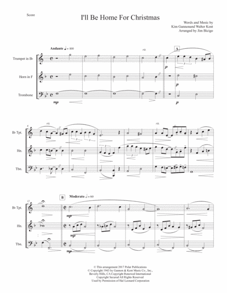 I'll Be Home For Christmas (arr. Jim Bicigo)