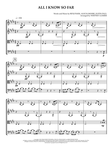 All I Know So Far (arr. Whitney Lussier)