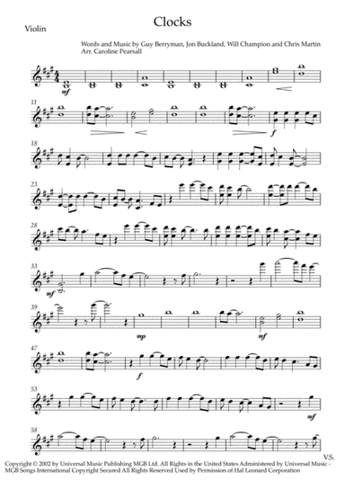 Clocks (arr. Caroline Pearsall)