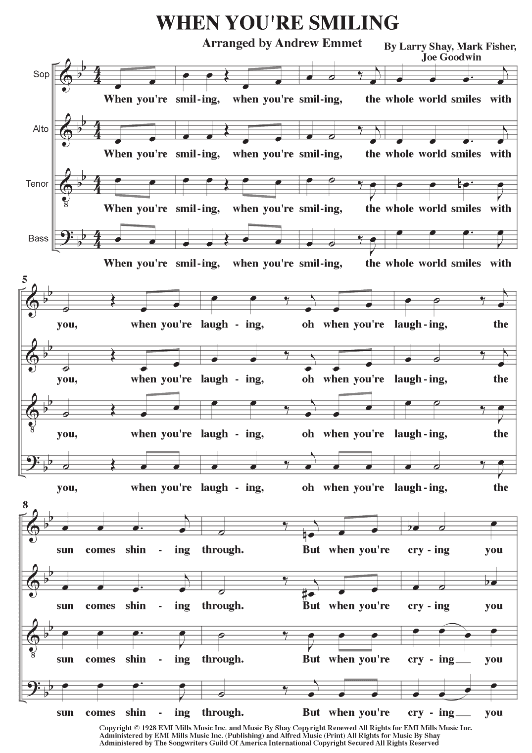 When You're Smiling (the Whole World Smiles With You) (arr. Andrew Emmet)