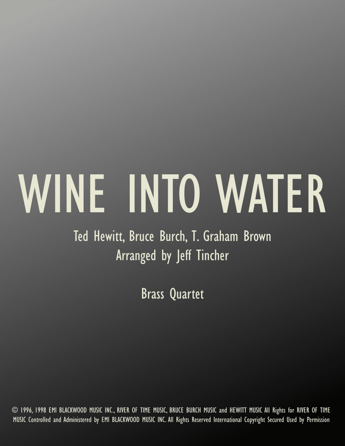 Wine Into Water (arr. Jeff Tincher)