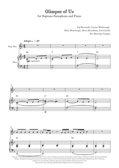 Glimpse Of Us (arr. Henrique Campos)
