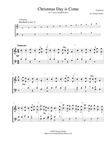 Christmas Day is Come (Irish Carol) - for 3-octave handbell choir (arr. Samuel Stokes)