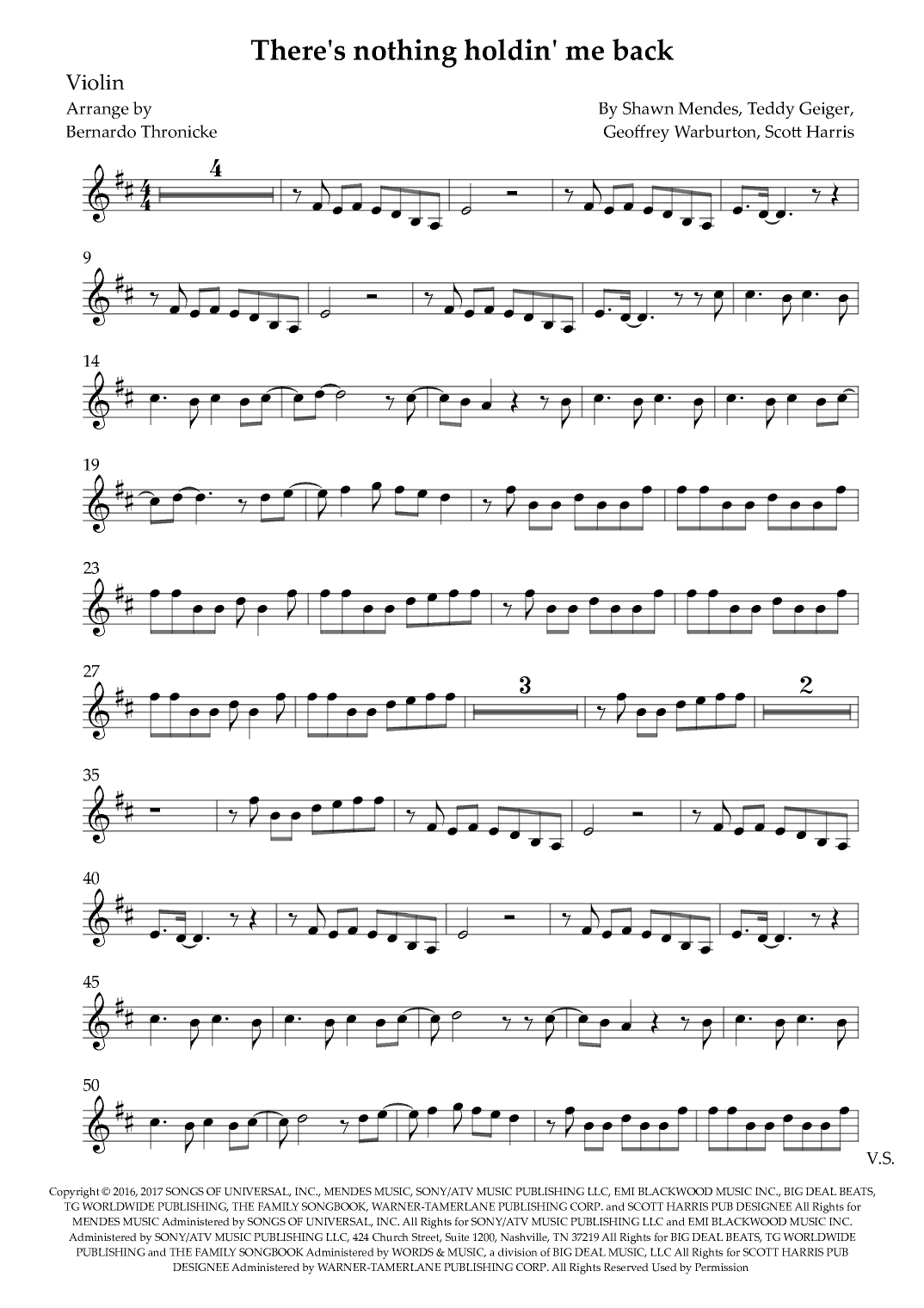 There's Nothing Holdin' Me Back (arr. Bernardo Thronicke)