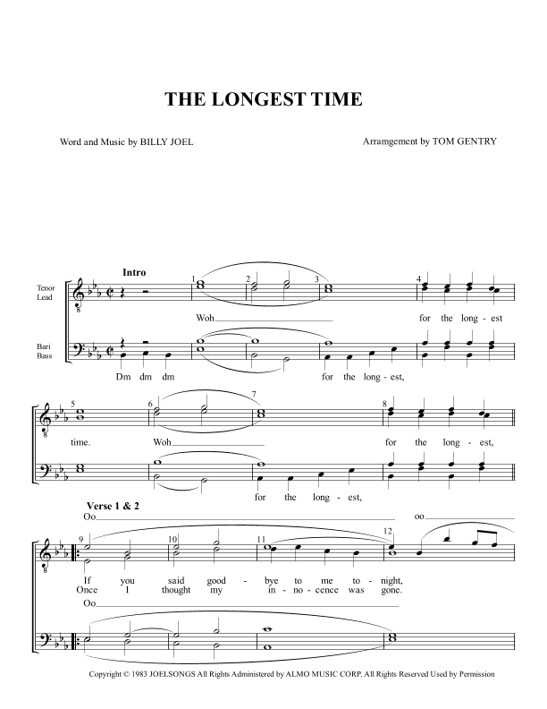 The Longest Time (arr. Tom Gentry)