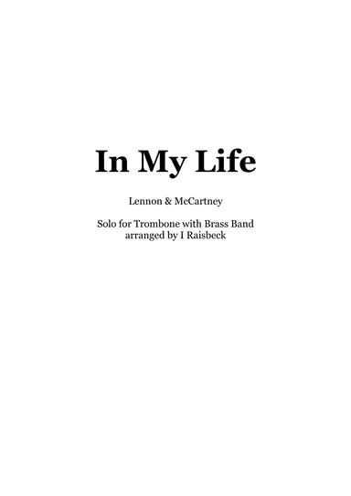 In My Life (arr. Ian Raisbeck)