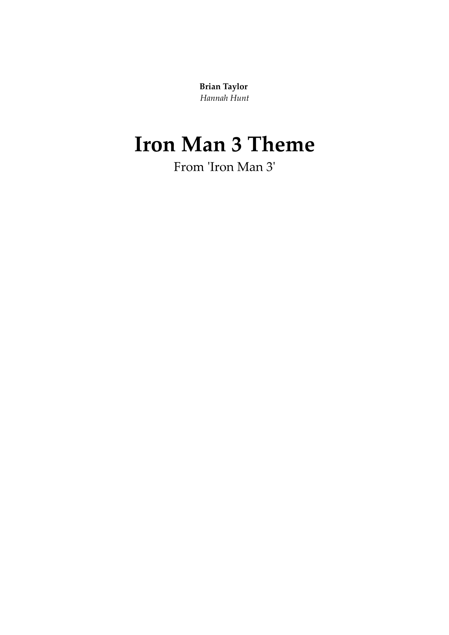 Iron Man 3 (arr. Hannah Hunt)