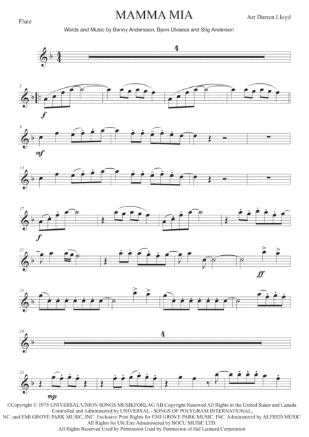 Mamma Mia (arr. Darren Lloyd)