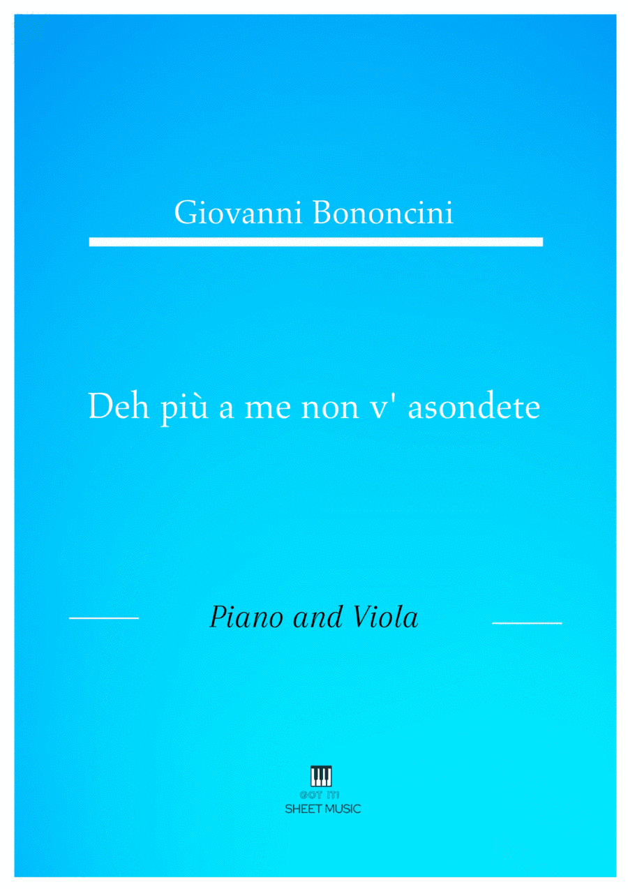 Giovanni Bononcini - Deh pi a me non v_asondete (Piano and Viola) (arr. ANDRE LAITANO)
