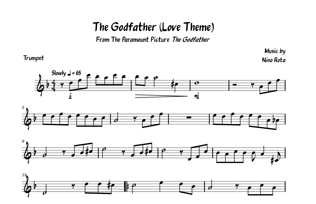 The Godfather (love Theme) (arr. David Lartey)