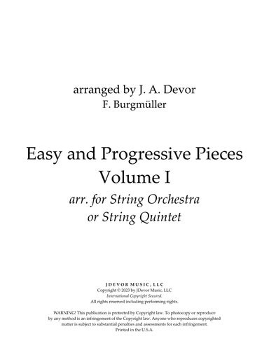 Easy and Progressive Pieces - Volume I (arr. J. A. Devor)