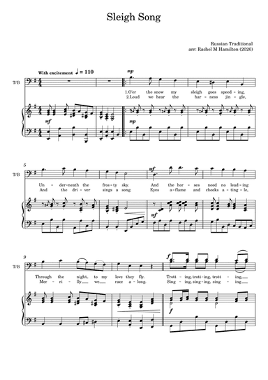 Sleigh Song (TB) (arr. Rachel M Hamilton)