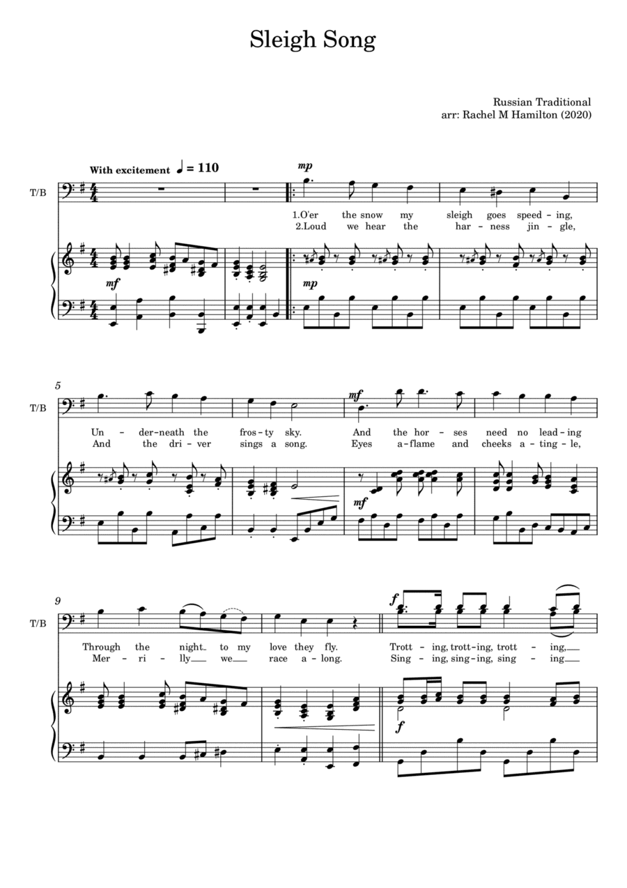 Sleigh Song (TB) (arr. Rachel M Hamilton)