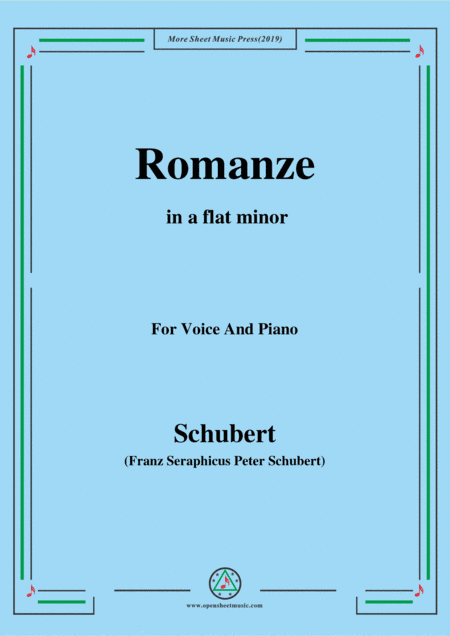 Schubert-Romanze,from 'the play Rosamunde',in a flat minor,Op.26,for Voice and Piano (arr. MSM)