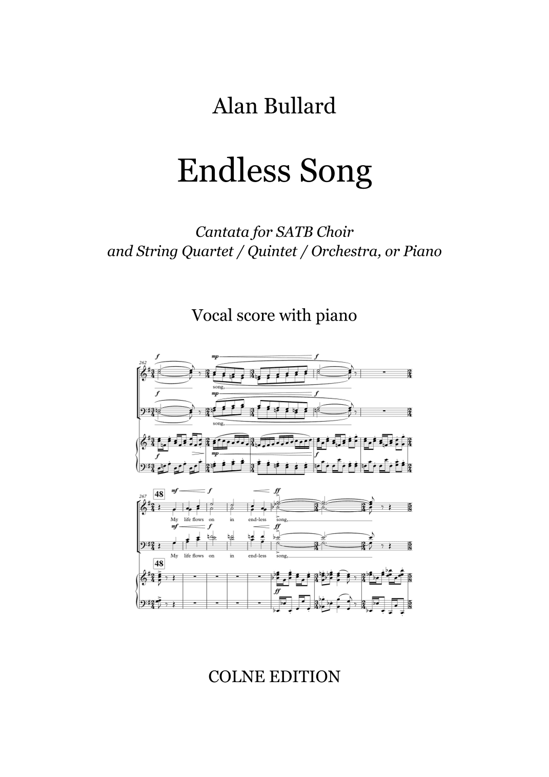 Endless Song - cantata for choir and strings (or piano) - vocal score