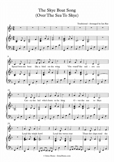 The Skye Boat Song (Speed Bonnie Boat) - For Voice (arr. Ian Rae)