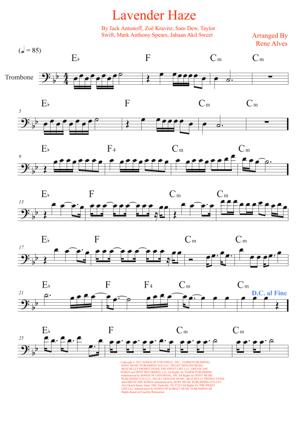 Lavender Haze (arr. Rene Alves)