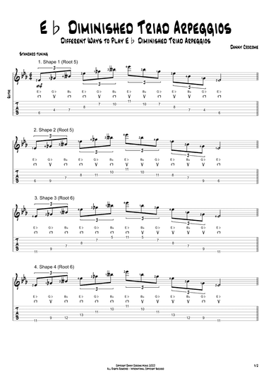 Eb Diminished Triad Arpeggios (5 Ways to Play)