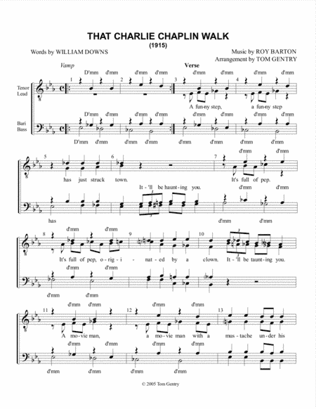 That Charlie Chaplin Walk - TTBB (arr. Tom Gentry)