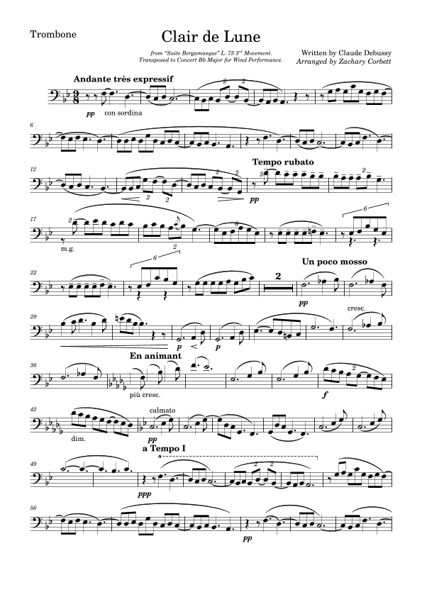 Clair de Lune (arr. Zachary Corbett)
