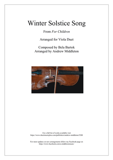 Winter Solstice Song arranged for Viola Duet (arr. Andrew Middleton)