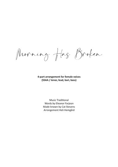 Morning Has Broken (arr. Heli Hemgård)