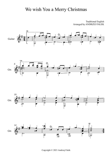 We Wish You A Merry Christmas (G) (arr. Andrzej Falek)