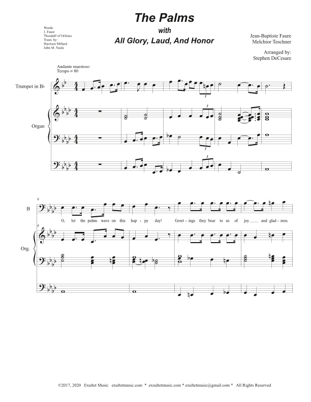The Palms (with "All Glory, Laud, and Honor") (Vocal Trio - (SAB) (arr. Stephen DeCesare)