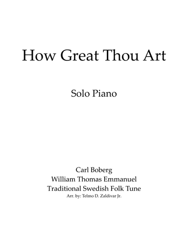 How Great Thou Art (arr. Telmo D. Zaldivar Jr.)