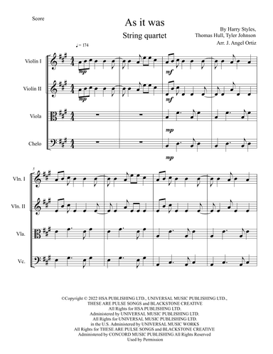 As It Was (arr. José angel Ortiz ramirez)